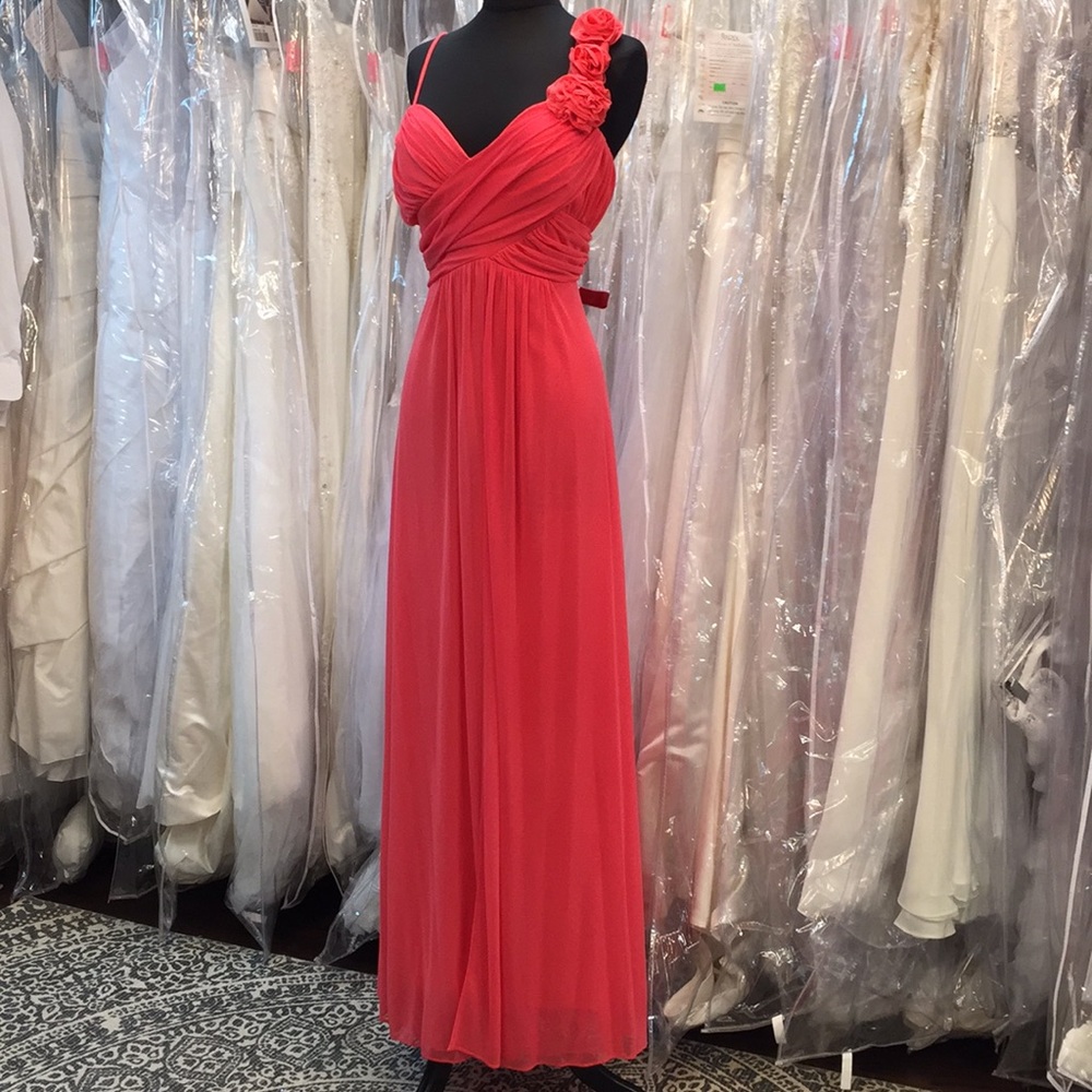 Coral Floral Formal Dress